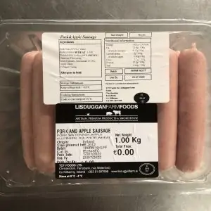 Lisduggan Farm Pork & Apple Sausages 1kg