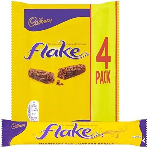 Cadbury Flake Chocolate Bar 4 pack 80g