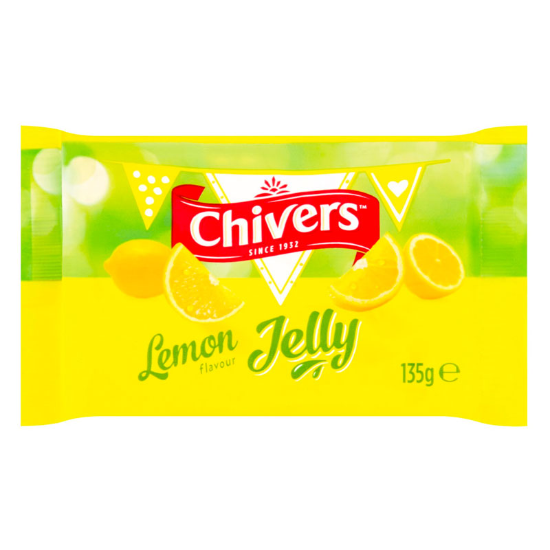 Chivers Lemon flavour jelly 135g x (12 packs)