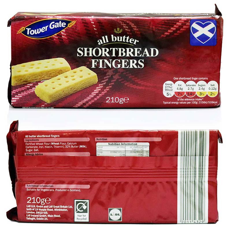 Lidl All Butter Shortbread Fingers 210g