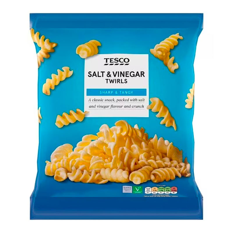 Tesco Twirls Salt & Vinegar Snacks 125g