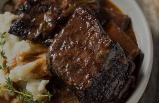 beef ribs with mash