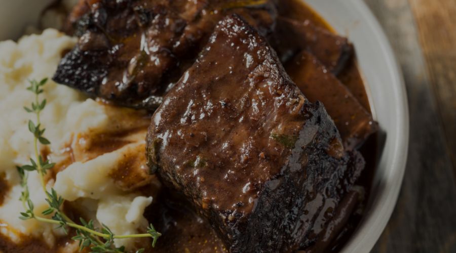 beef ribs with mash