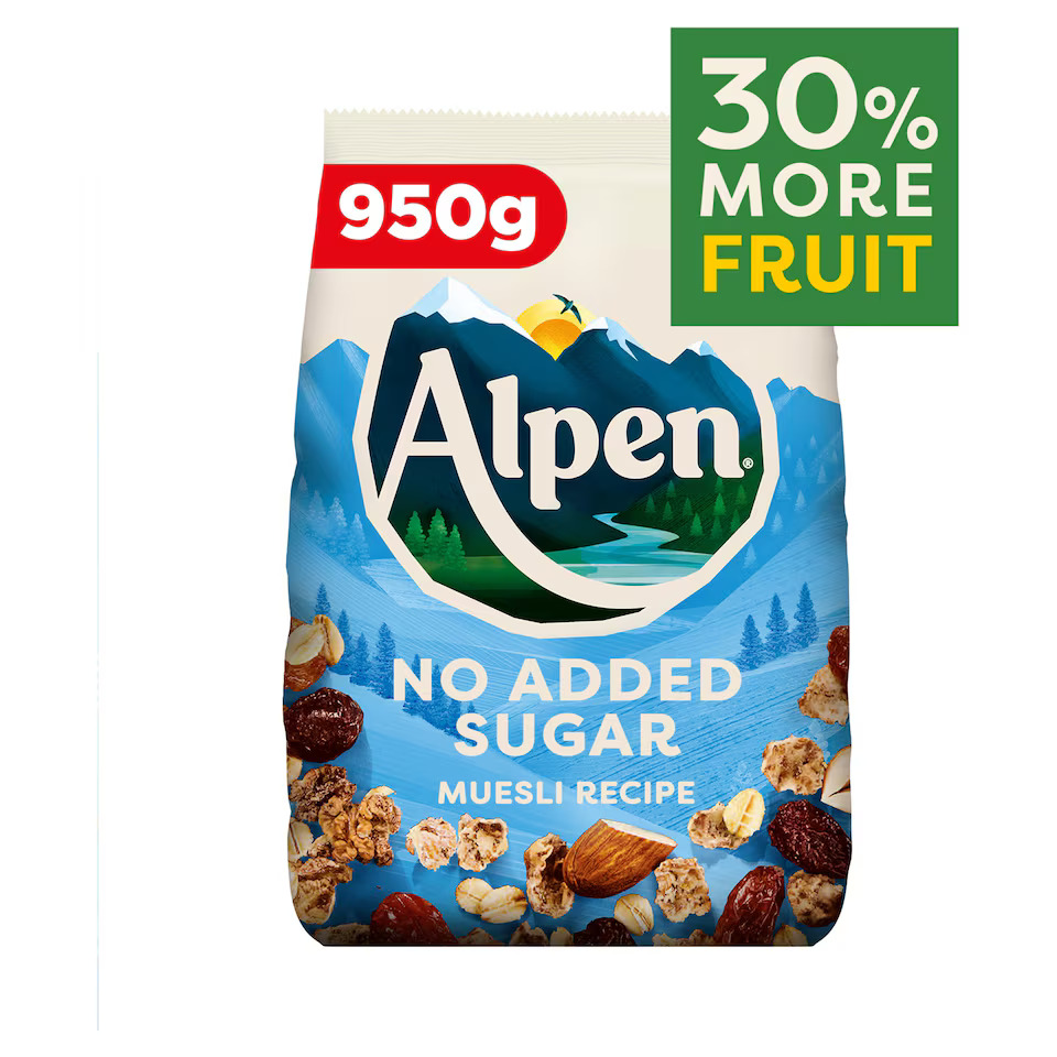 Alpen no added sugar muesli 950g bacon by the box
