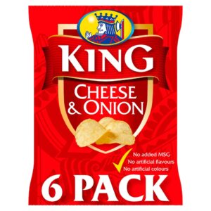 King Cheese & Onion Crisps 6 pack (6 X 25g)