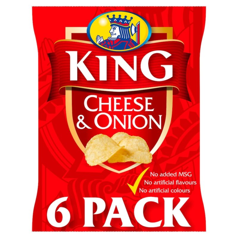 King Cheese & Onion Crisps 6 pack (6 X 25g)